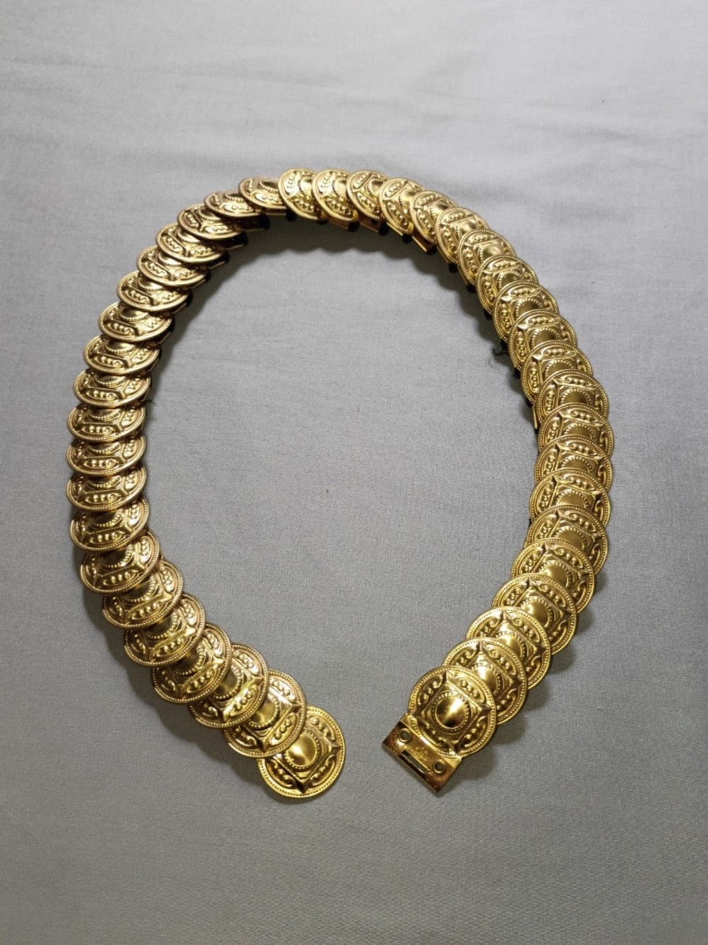 Vtg Gold Tone Metal Medallion Coin Style Womens Belt